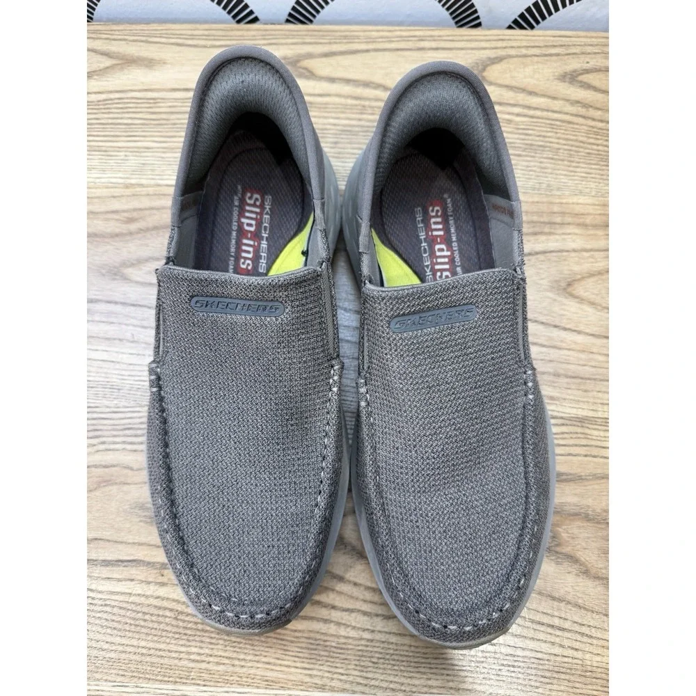 Skechers Sz 9 Parson Ralven Slip-ins Shoes Canvas Loafers Men's Brown TPE 204804